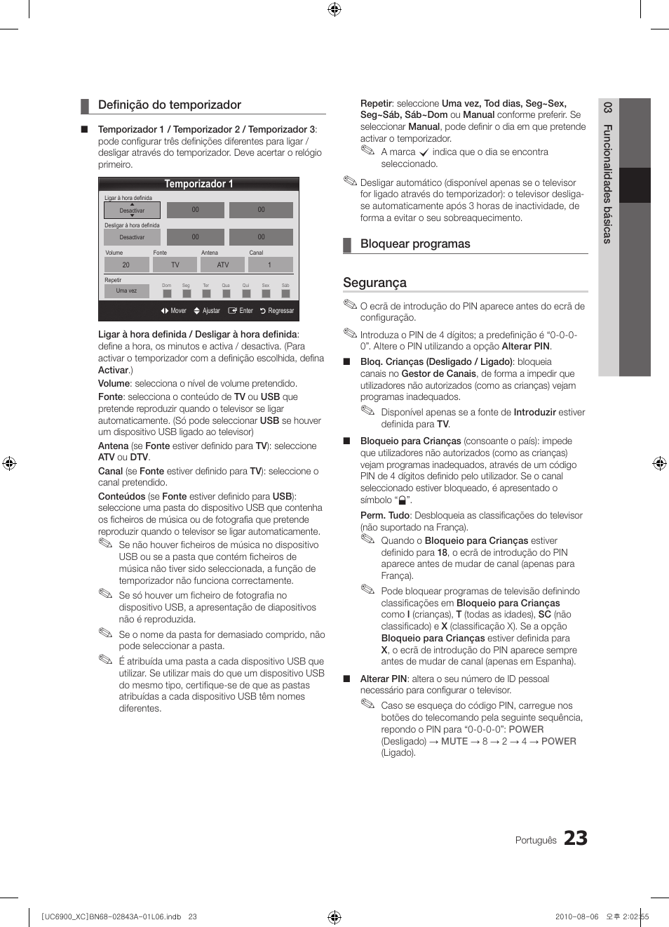 Segurança | Samsung UE55C6900VS User Manual | Page 209 / 374