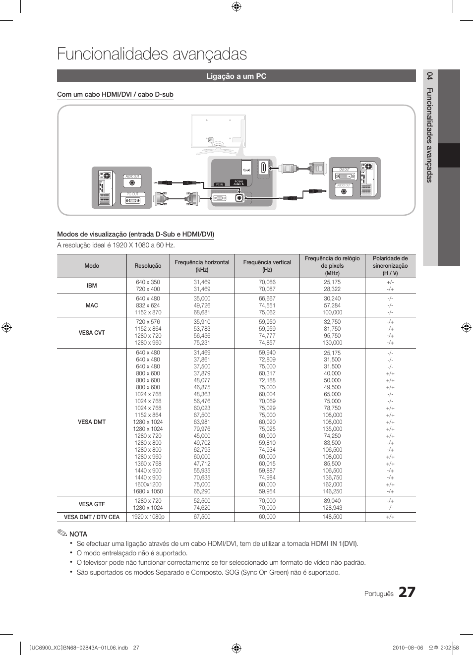 Funcionalidades avançadas | Samsung UE55C6900VS User Manual | Page 213 / 374