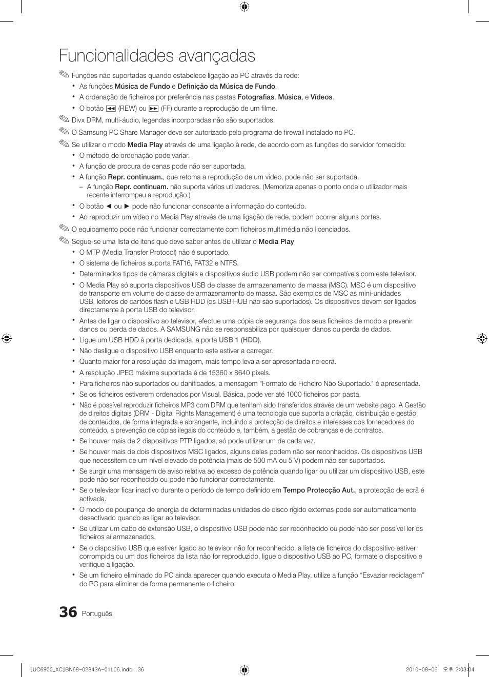 Funcionalidades avançadas | Samsung UE55C6900VS User Manual | Page 222 / 374