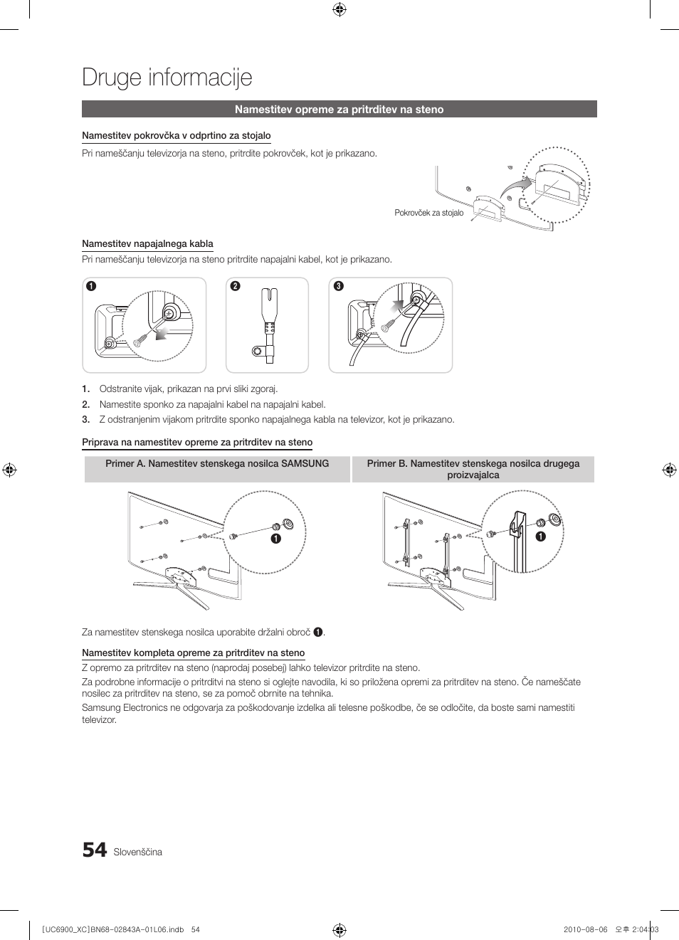 Druge informacije | Samsung UE55C6900VS User Manual | Page 302 / 374