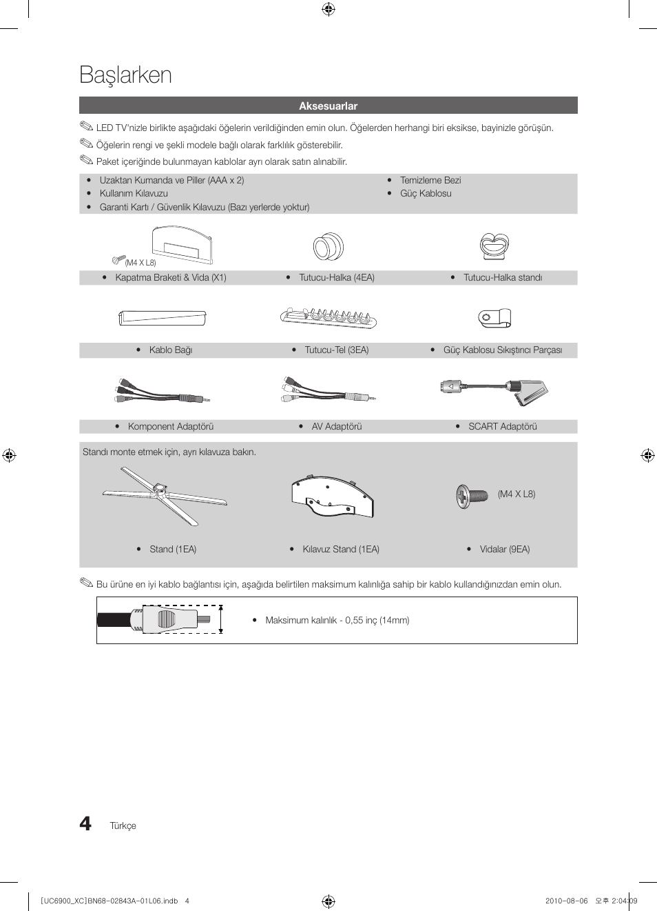 Başlarken | Samsung UE55C6900VS User Manual | Page 314 / 374