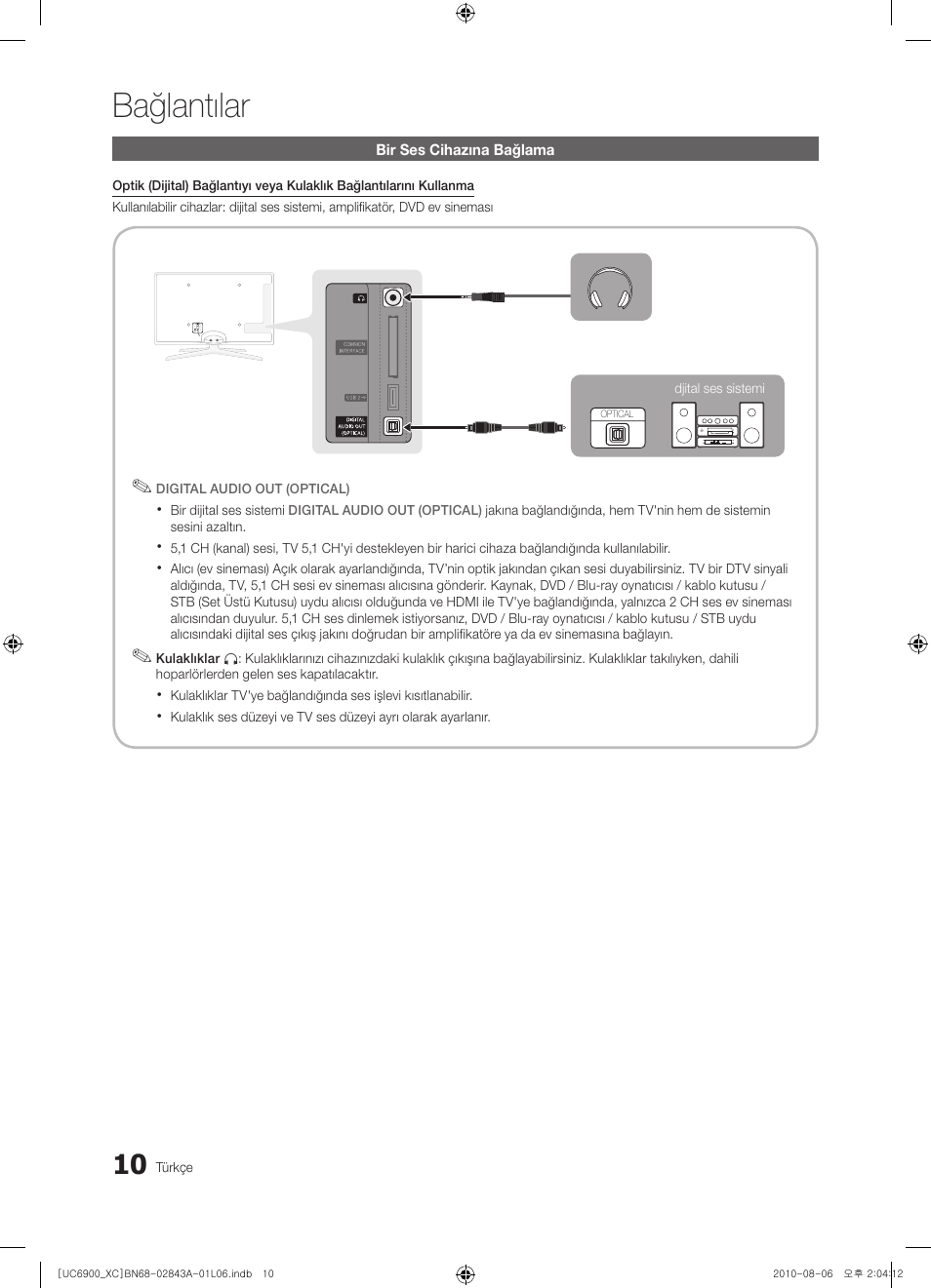 Bağlantılar | Samsung UE55C6900VS User Manual | Page 320 / 374