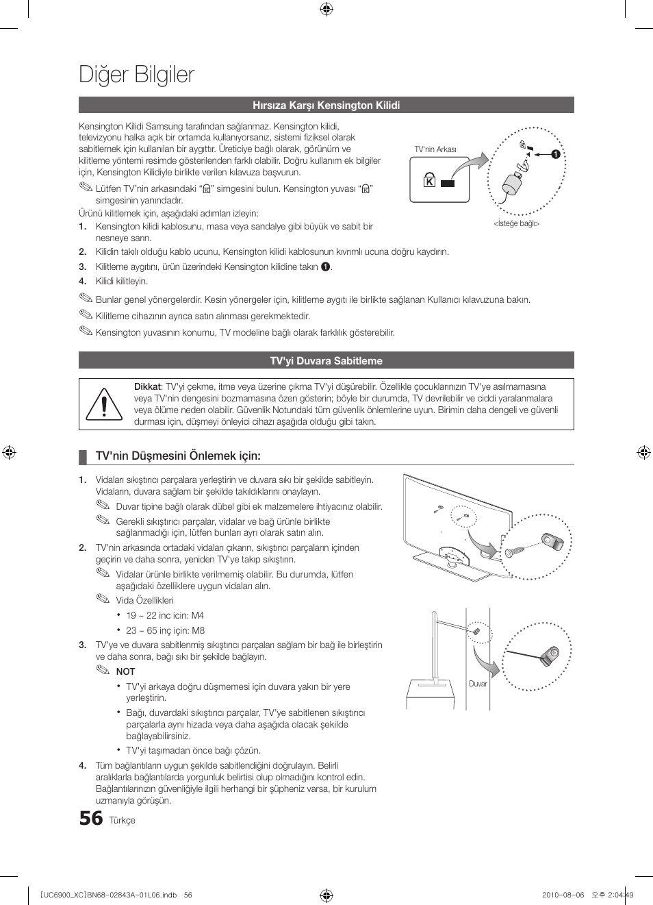 Diğer bilgiler | Samsung UE55C6900VS User Manual | Page 366 / 374