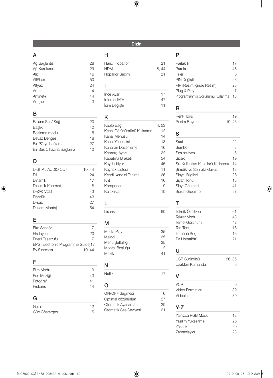 Samsung UE55C6900VS User Manual | Page 372 / 374