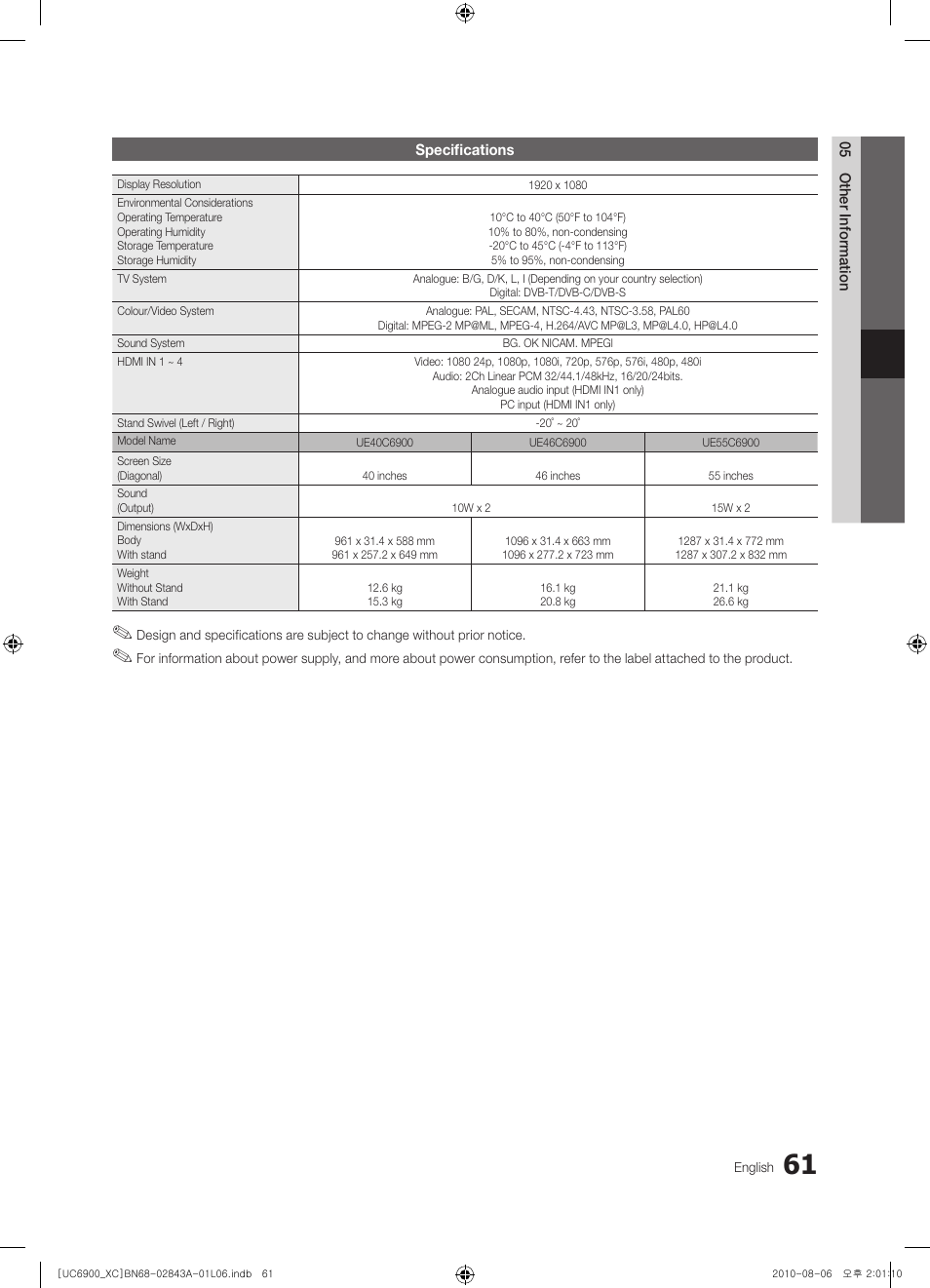 Samsung UE55C6900VS User Manual | Page 61 / 374