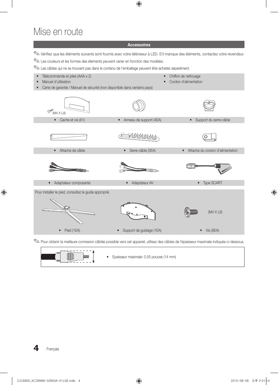 Mise en route | Samsung UE55C6900VS User Manual | Page 66 / 374