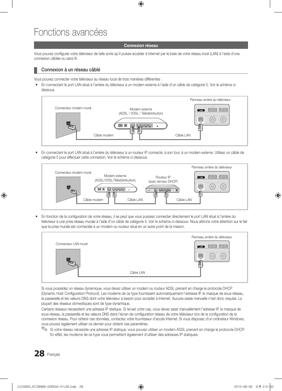 Fonctions avancées | Samsung UE55C6900VS User Manual | Page 90 / 374