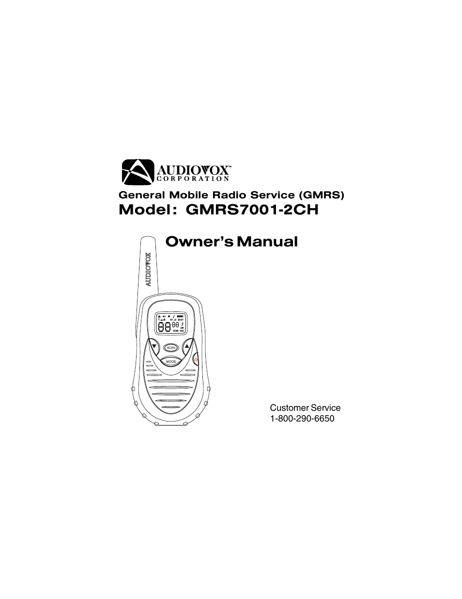 Audiovox GMRS7001-2CH User Manual | 24 pages