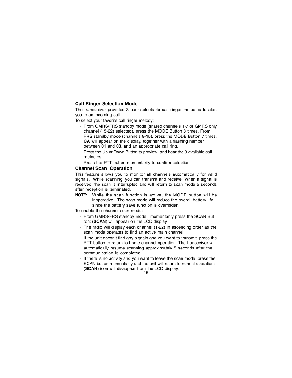 Audiovox GMRS7001-2CH User Manual | Page 15 / 24