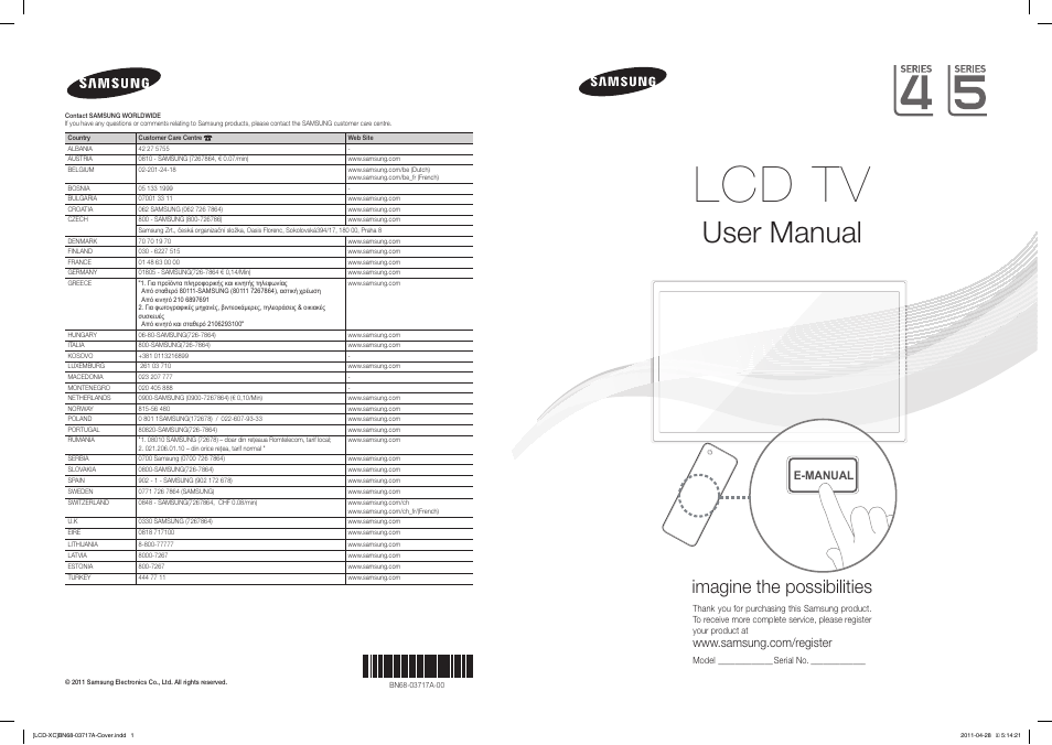 Samsung LE32D400E1W User Manual | 57 pages