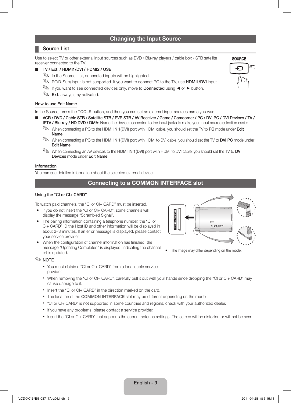 Samsung LE32D400E1W User Manual | Page 9 / 57