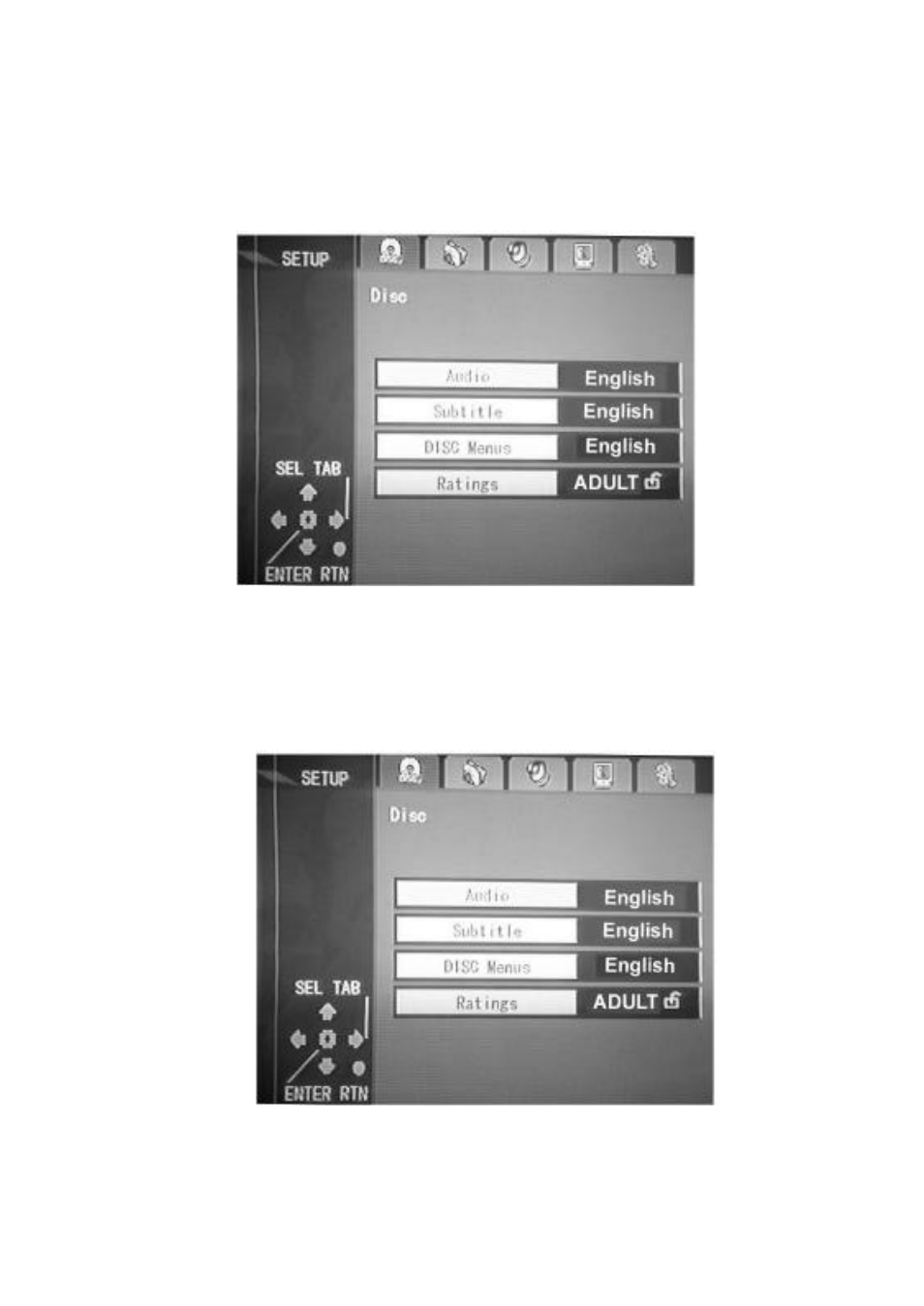 H. setup, 1) disc menu | Audiovox D1810 User Manual | Page 11 / 32