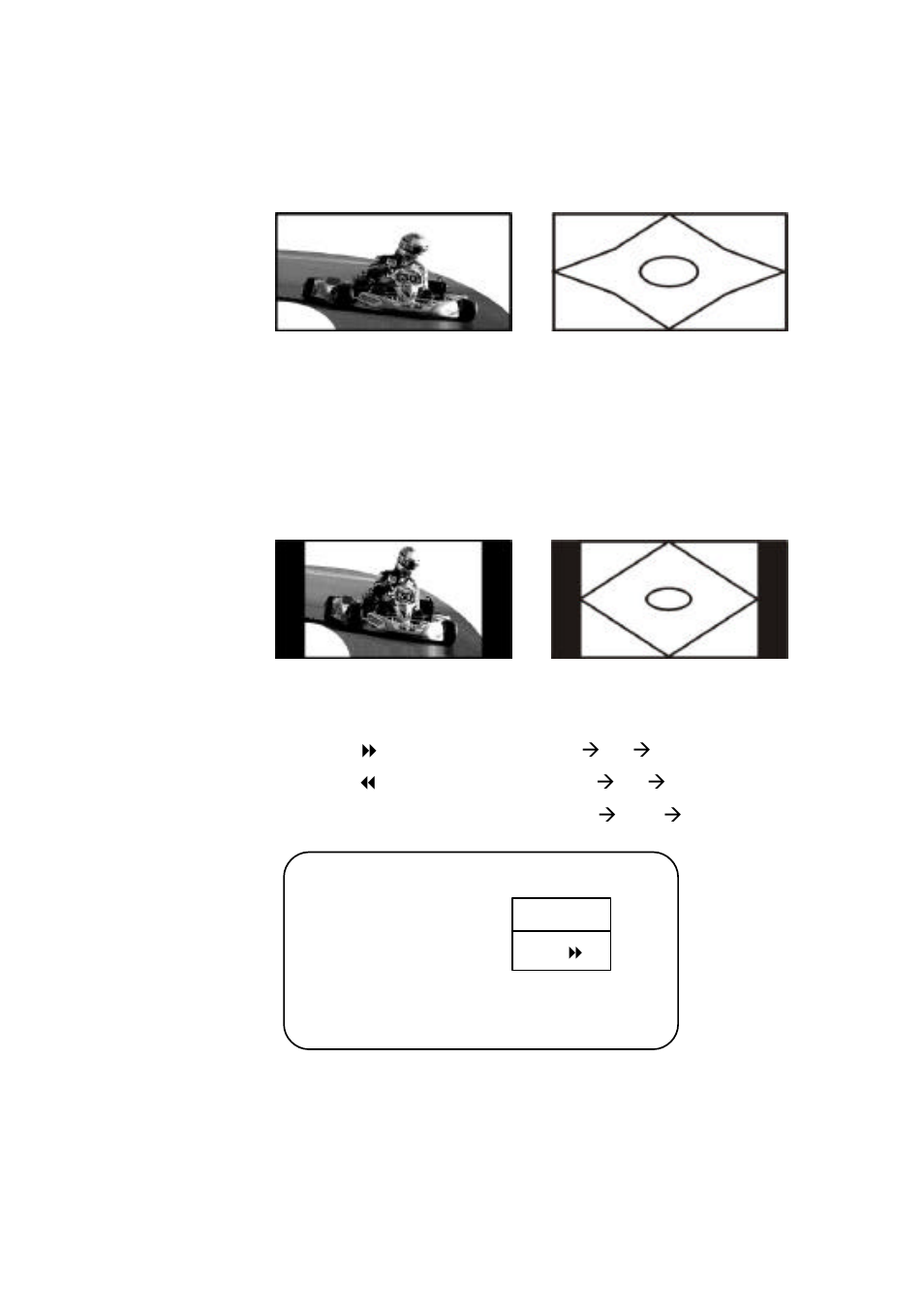 Wide mode, Normal mode, Forward/review and slow | Audiovox D1810 User Manual | Page 26 / 32