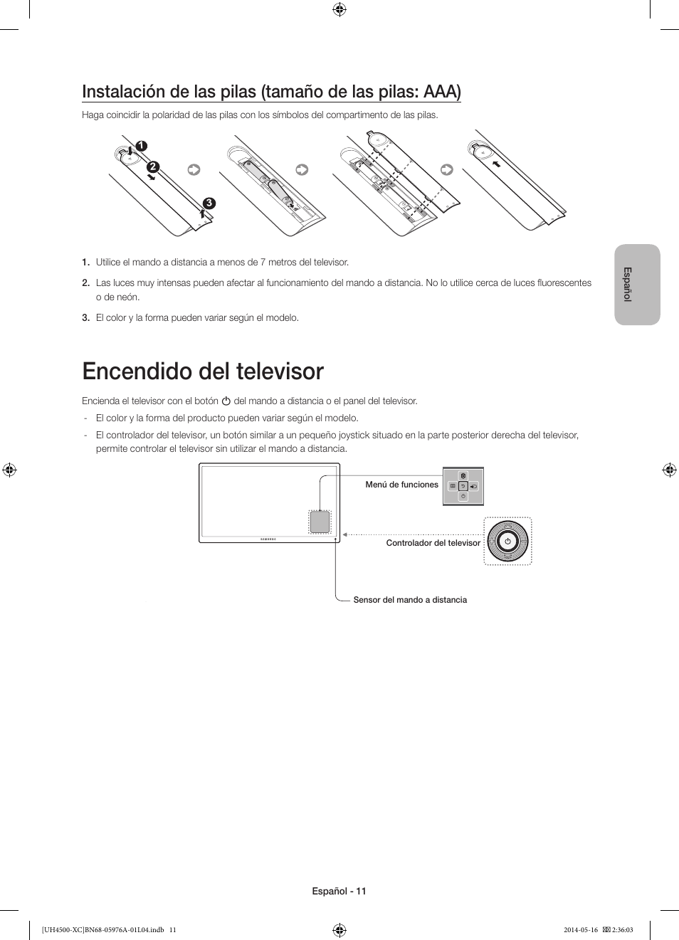 Encendido del televisor | Samsung UE32H4500AW User Manual | Page 47 / 73