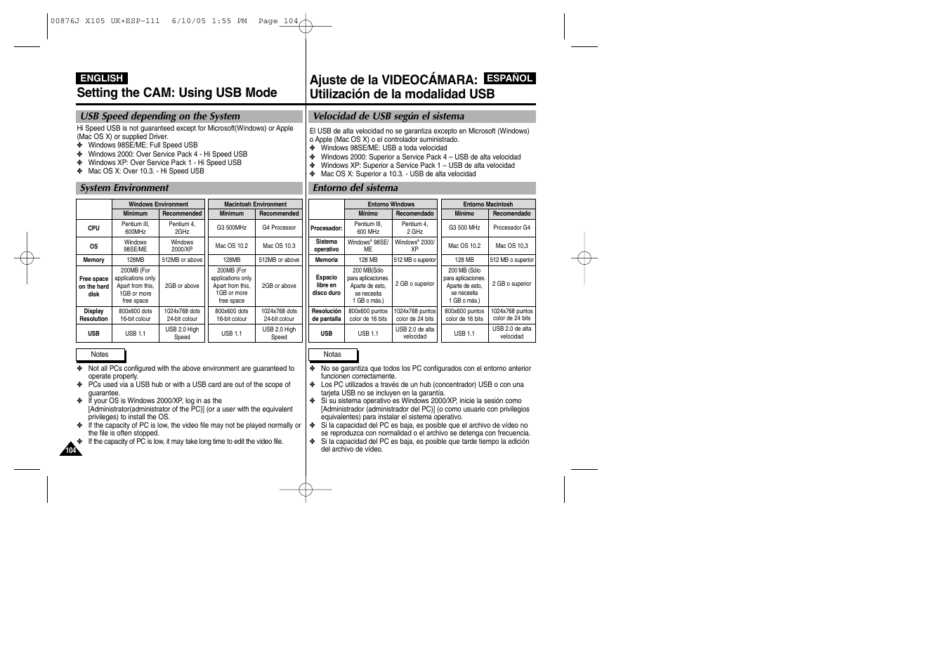 Samsung VP-X110L User Manual | Page 104 / 137