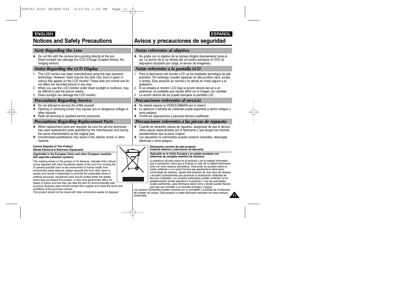 Samsung VP-X110L User Manual | Page 11 / 137