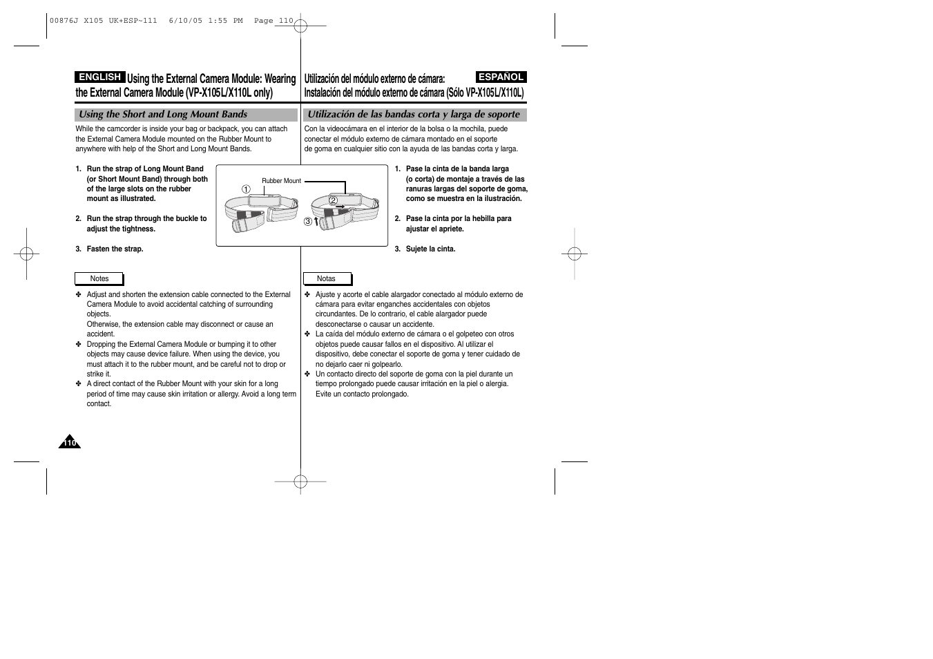 Samsung VP-X110L User Manual | Page 110 / 137