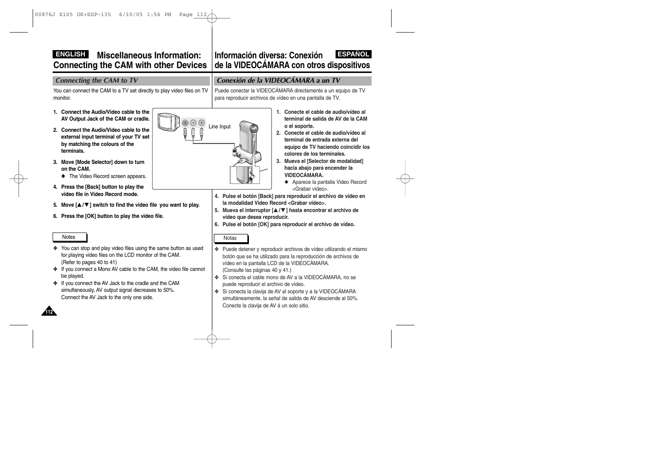 Samsung VP-X110L User Manual | Page 112 / 137