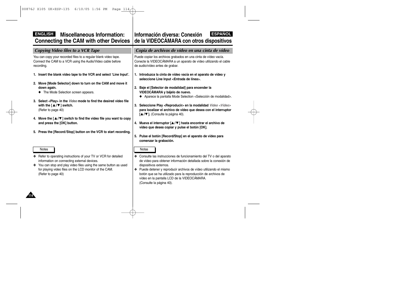 Samsung VP-X110L User Manual | Page 114 / 137