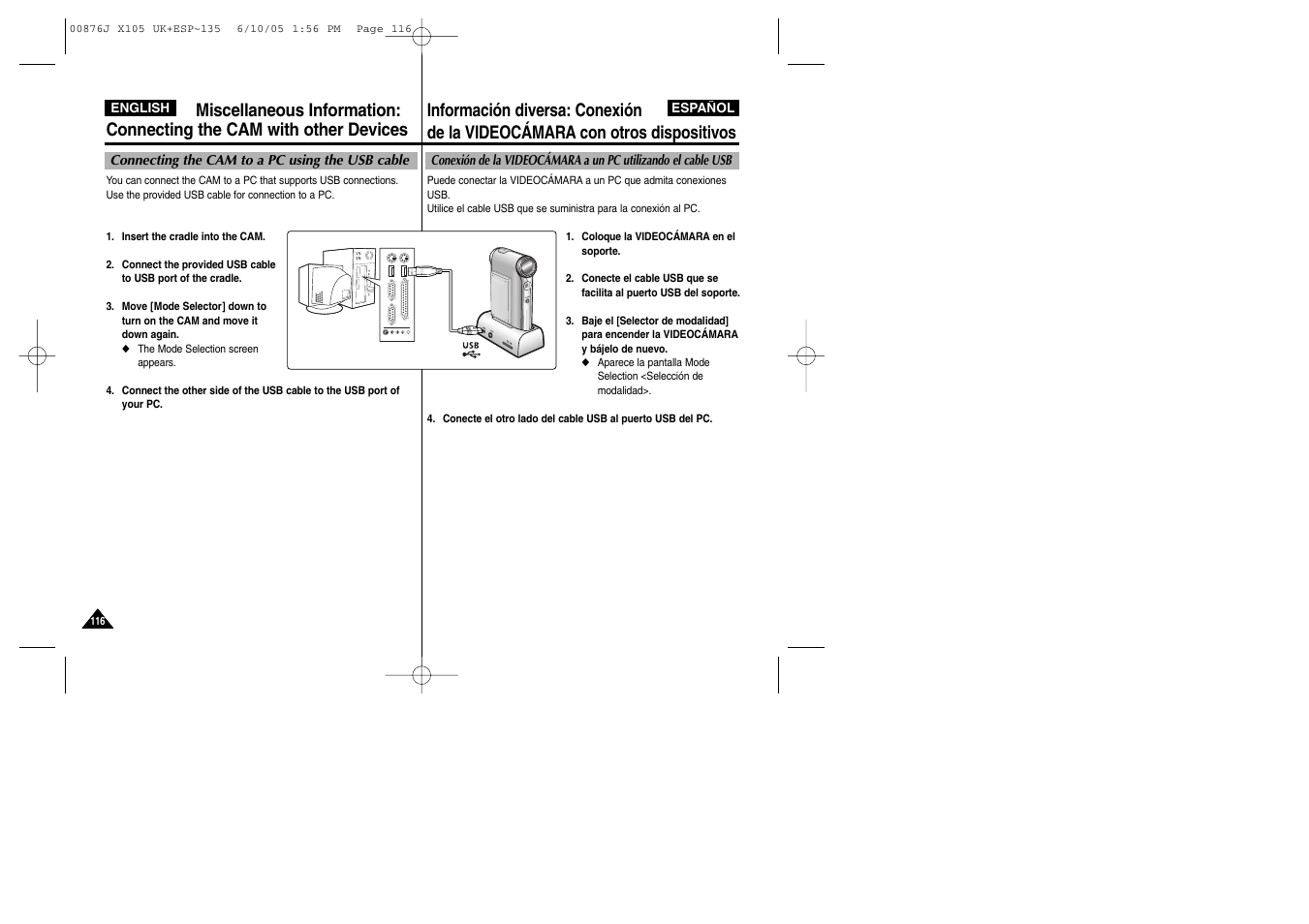 Samsung VP-X110L User Manual | Page 116 / 137