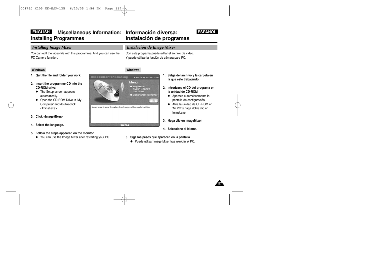 Samsung VP-X110L User Manual | Page 117 / 137