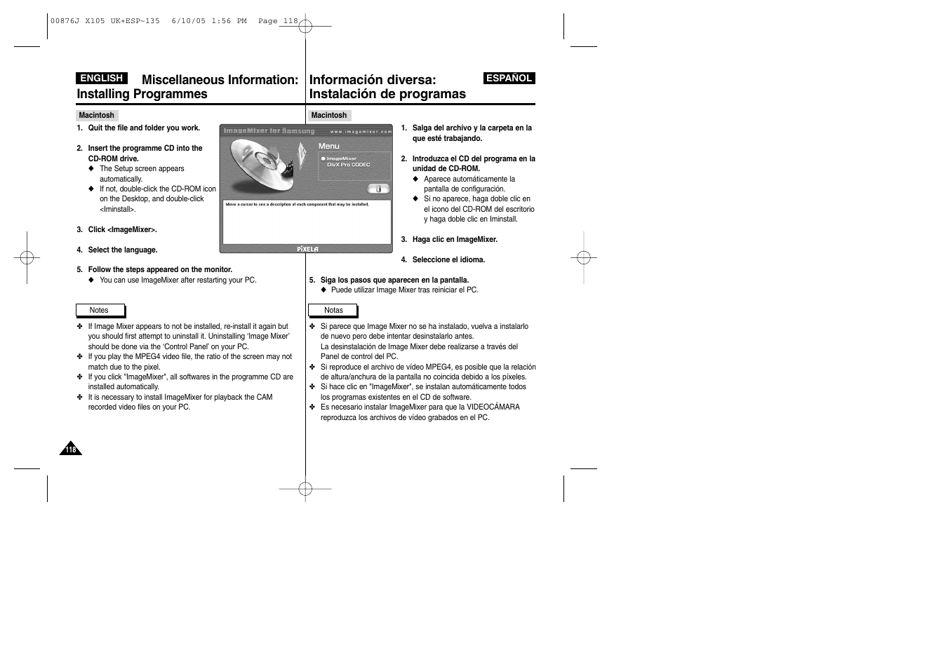 Samsung VP-X110L User Manual | Page 118 / 137