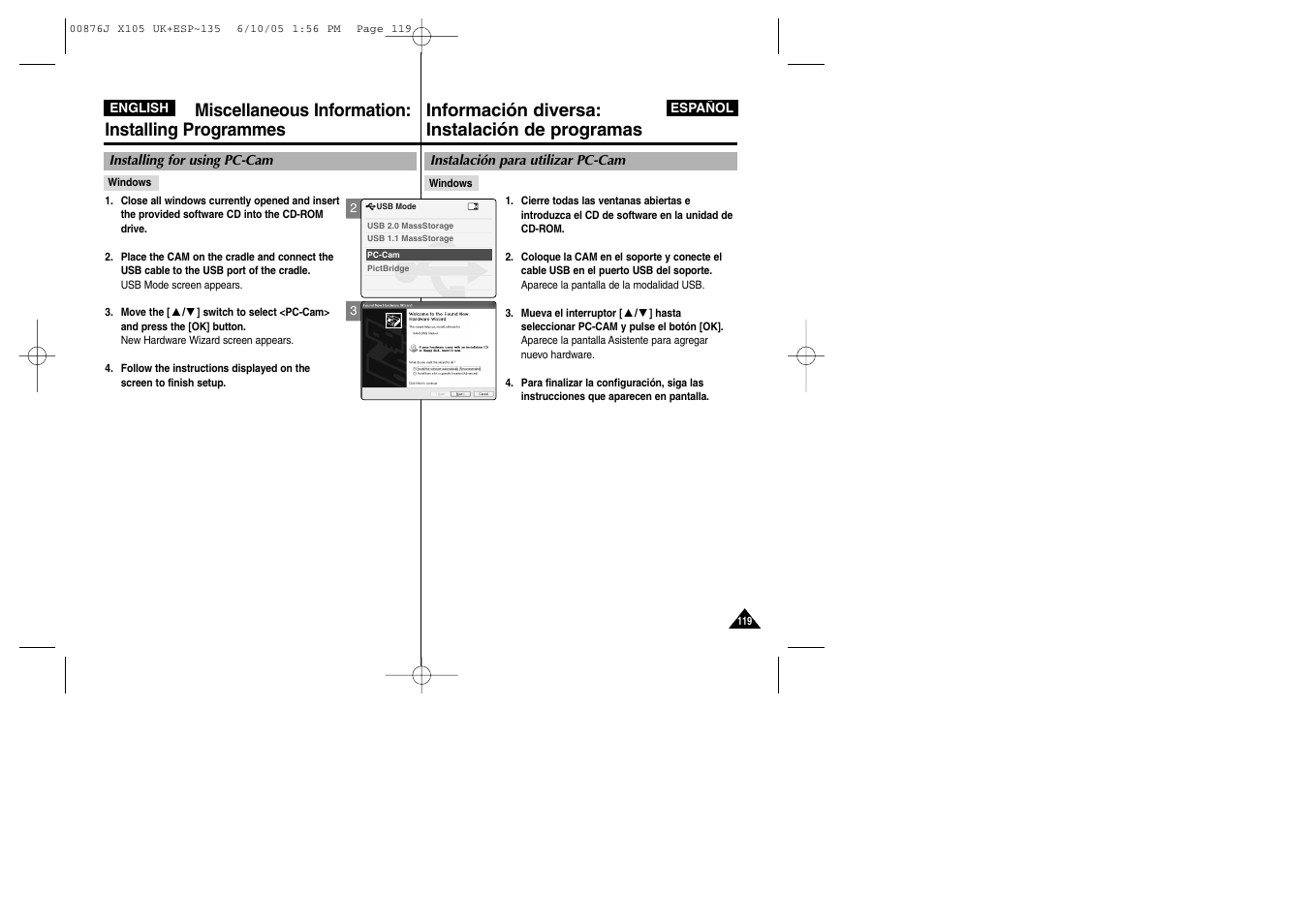 Samsung VP-X110L User Manual | Page 119 / 137