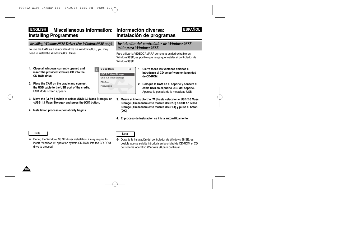 Samsung VP-X110L User Manual | Page 120 / 137