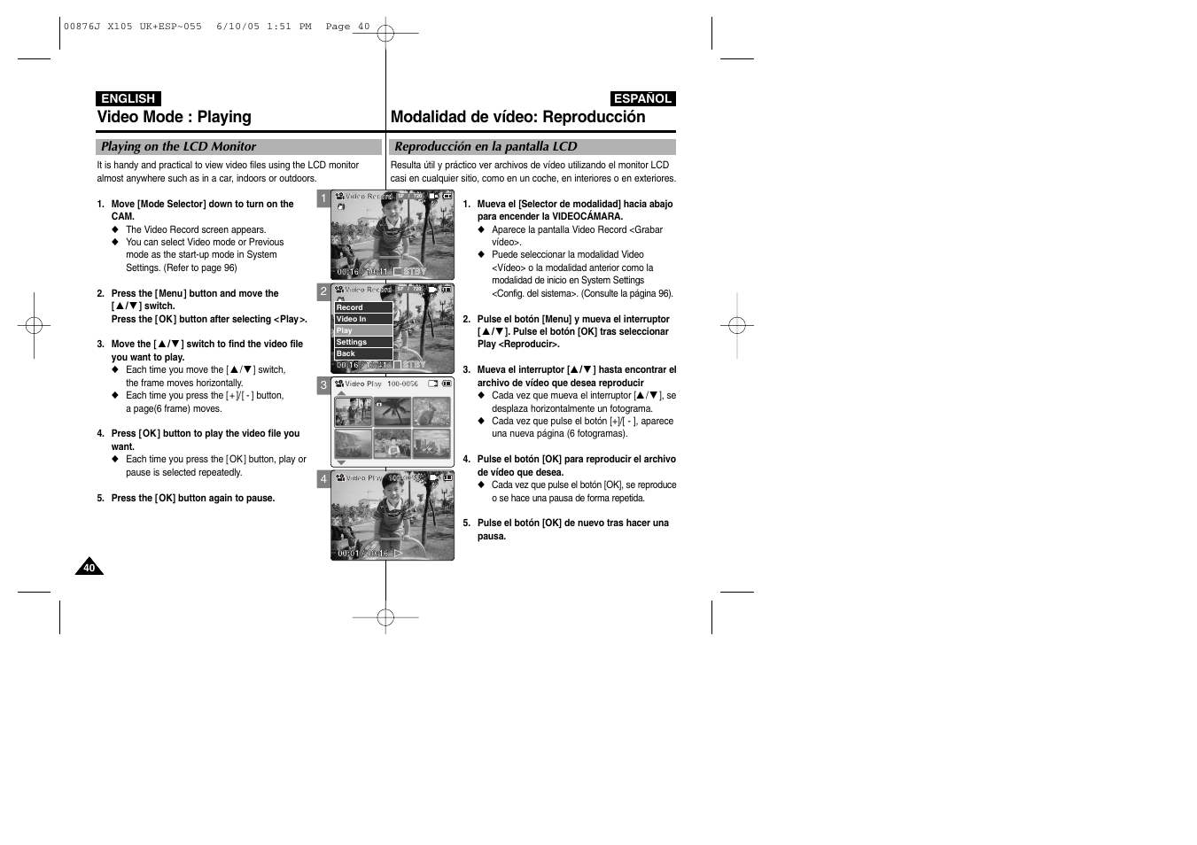 Samsung VP-X110L User Manual | Page 40 / 137