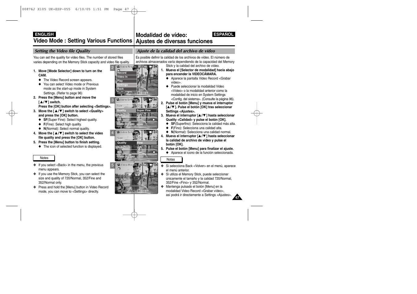 Samsung VP-X110L User Manual | Page 47 / 137