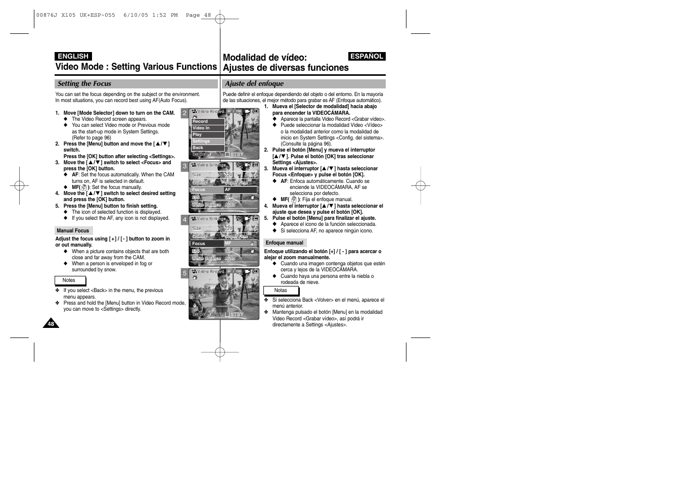 Samsung VP-X110L User Manual | Page 48 / 137