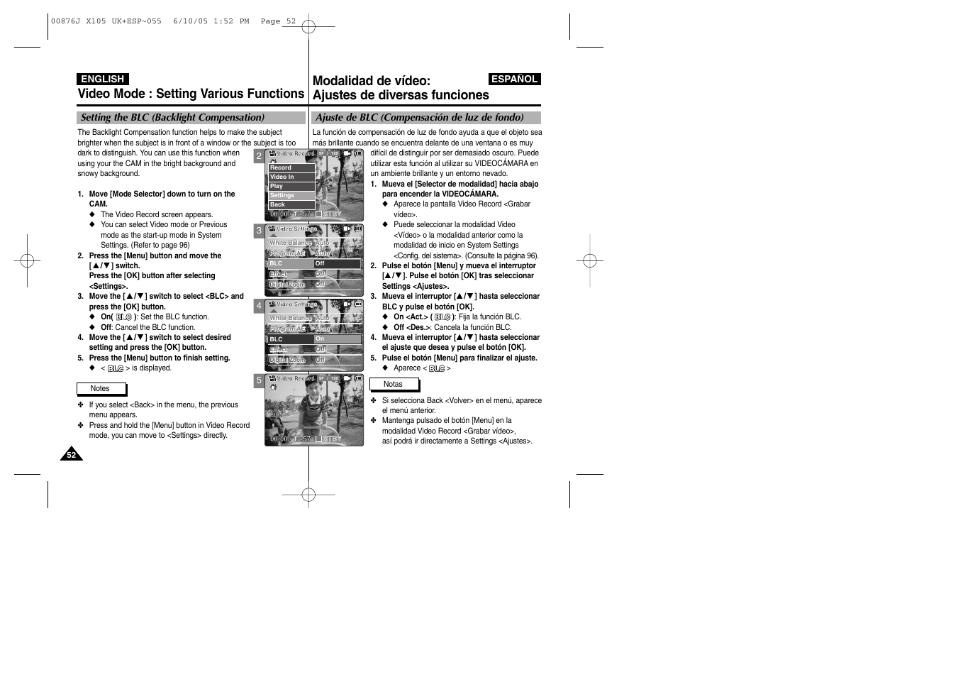 Samsung VP-X110L User Manual | Page 52 / 137