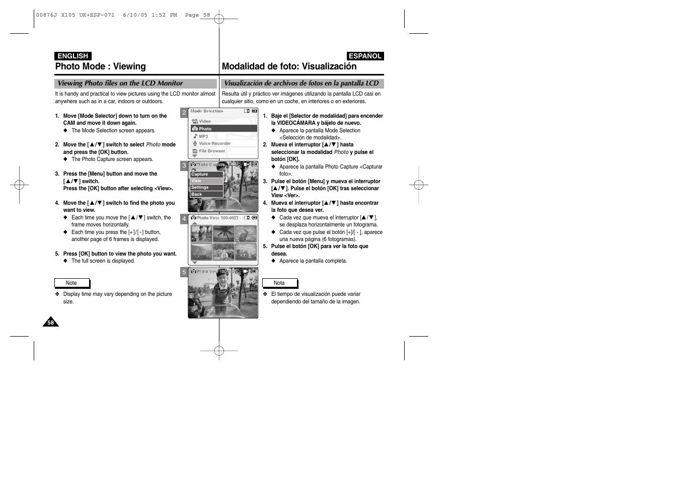 Samsung VP-X110L User Manual | Page 58 / 137