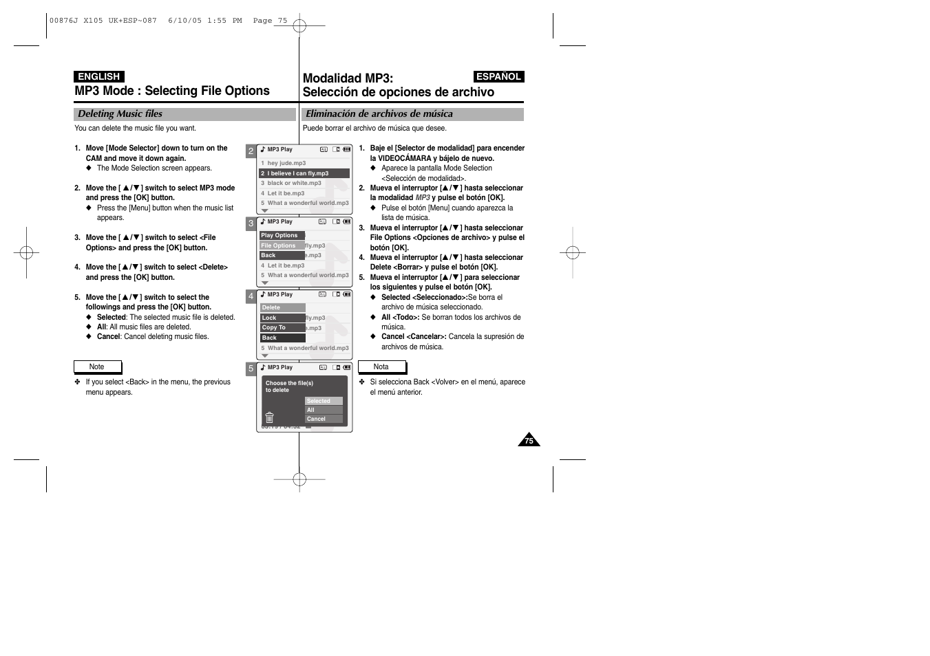 Samsung VP-X110L User Manual | Page 75 / 137