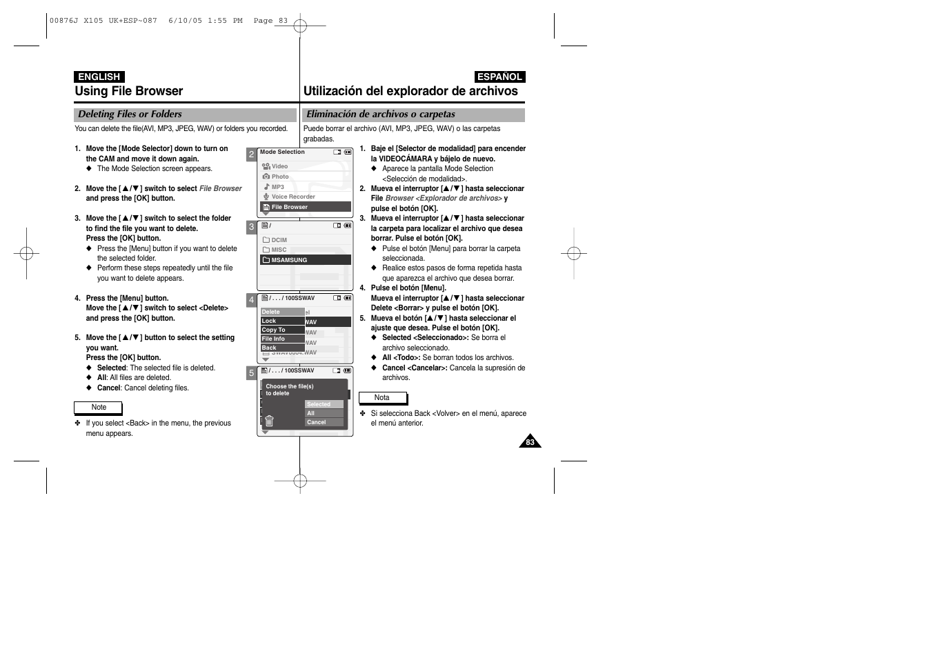 Samsung VP-X110L User Manual | Page 83 / 137