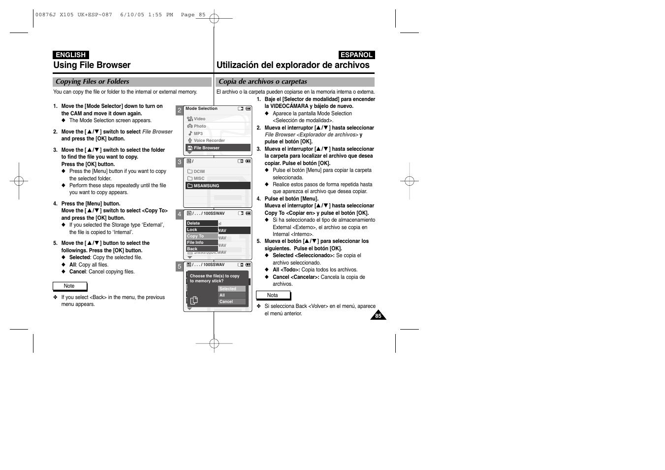 Samsung VP-X110L User Manual | Page 85 / 137