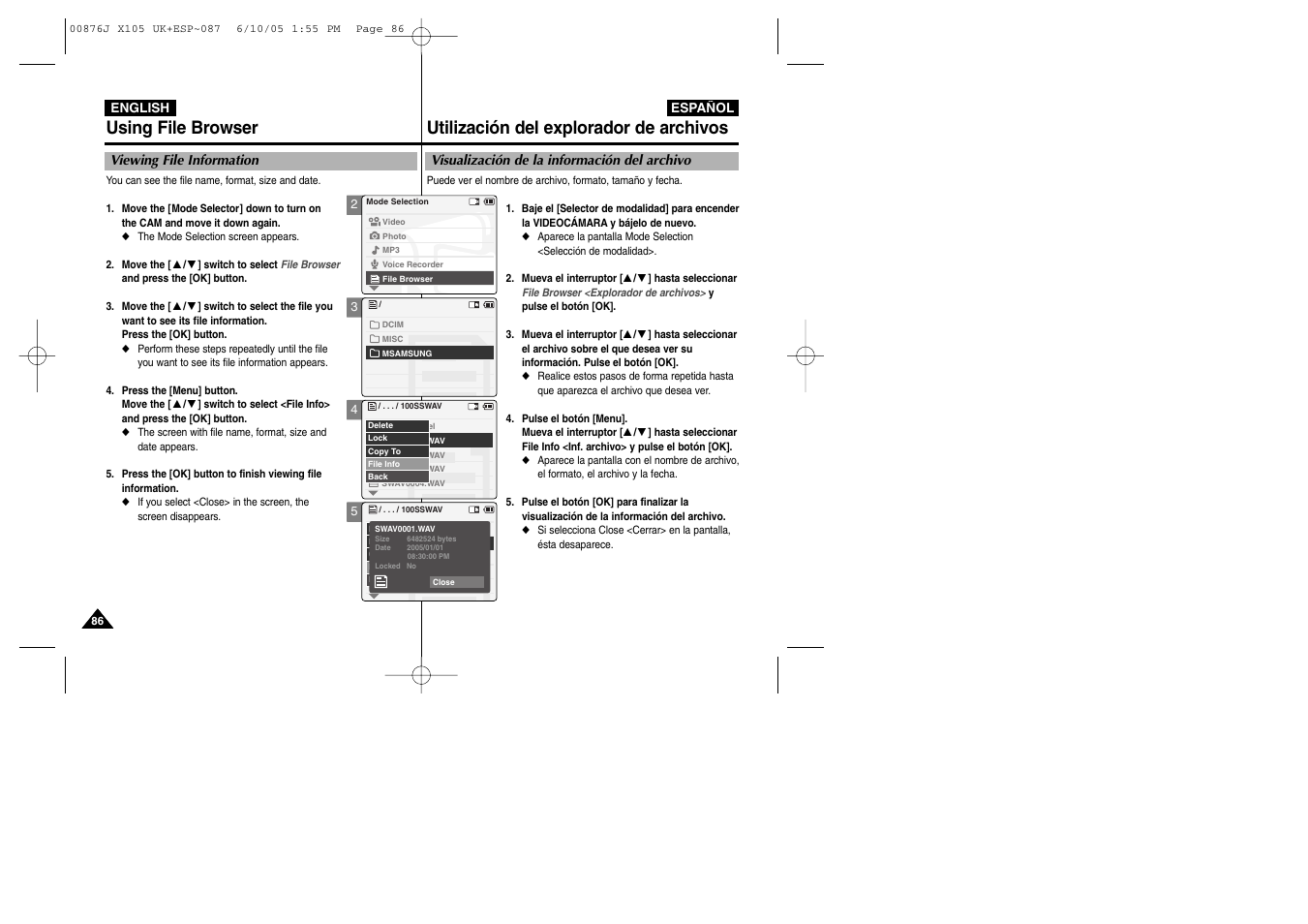 Samsung VP-X110L User Manual | Page 86 / 137