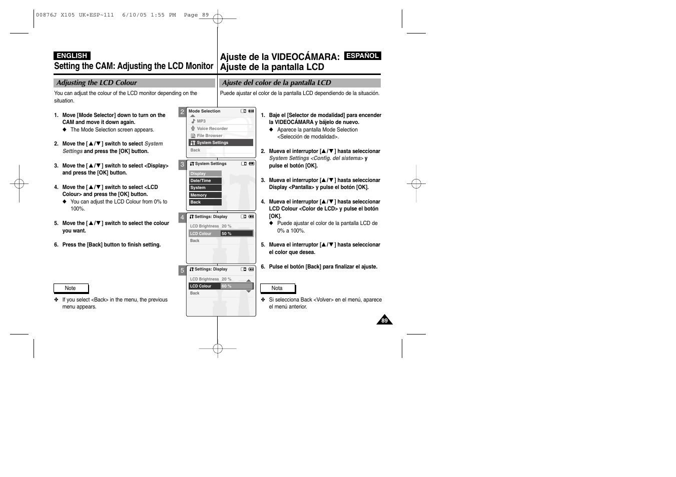 Samsung VP-X110L User Manual | Page 89 / 137