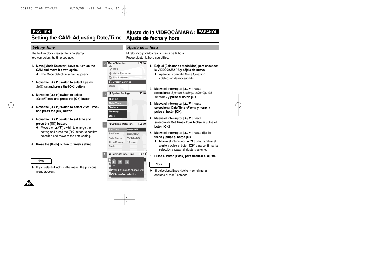 Samsung VP-X110L User Manual | Page 90 / 137