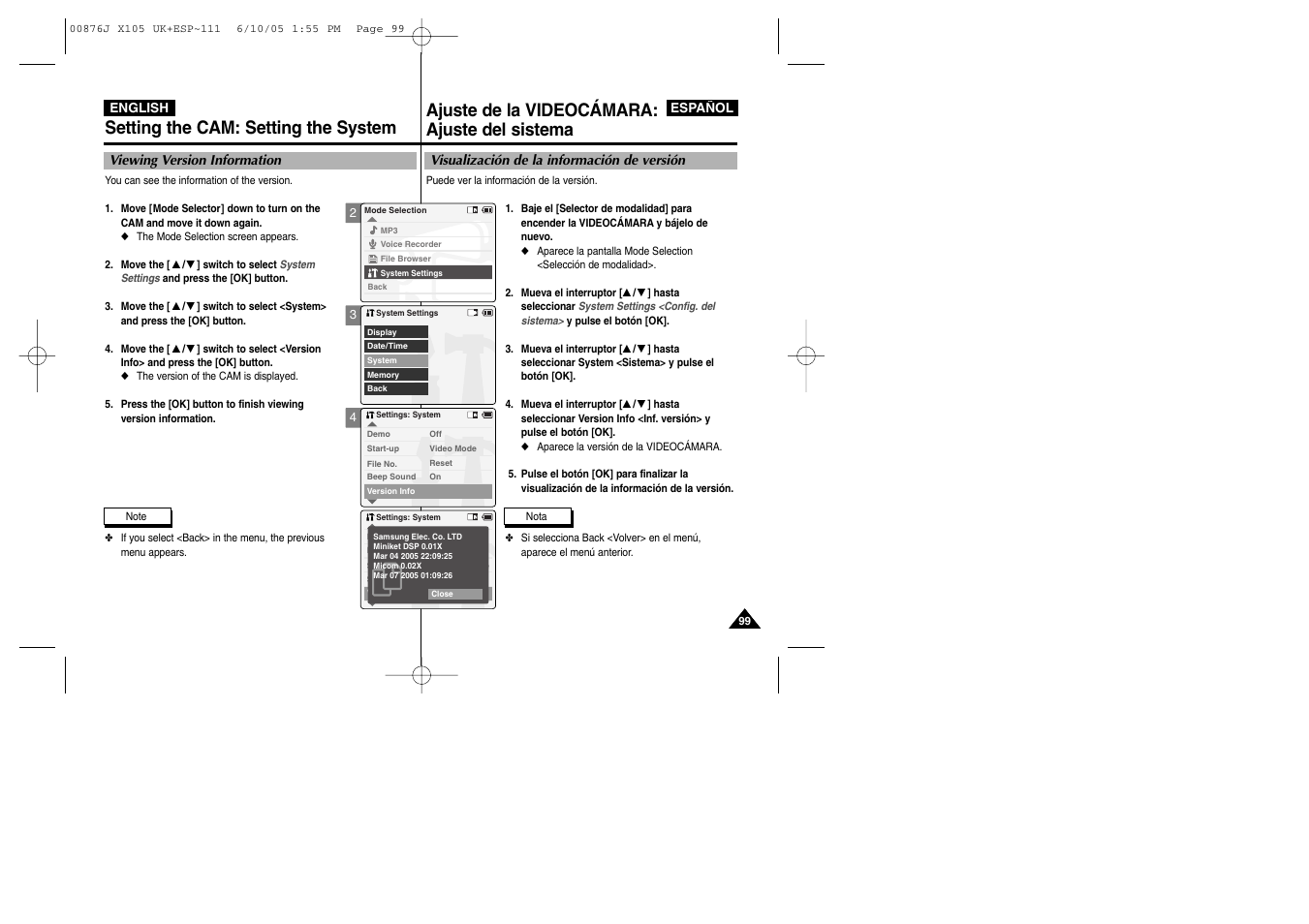 Samsung VP-X110L User Manual | Page 99 / 137