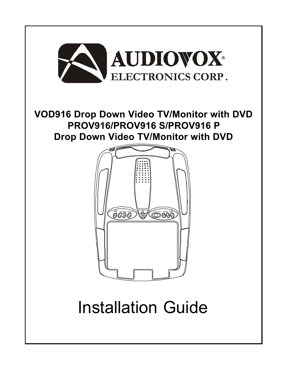 Audiovox PROV916 User Manual | 12 pages