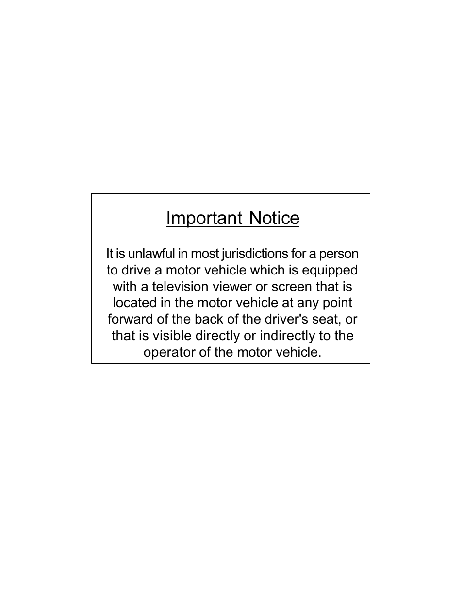 Important notice | Audiovox PROV916 User Manual | Page 2 / 12