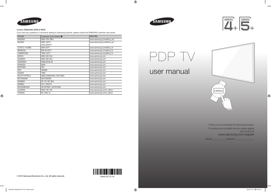 Samsung PS51F4500AW User Manual | 89 pages