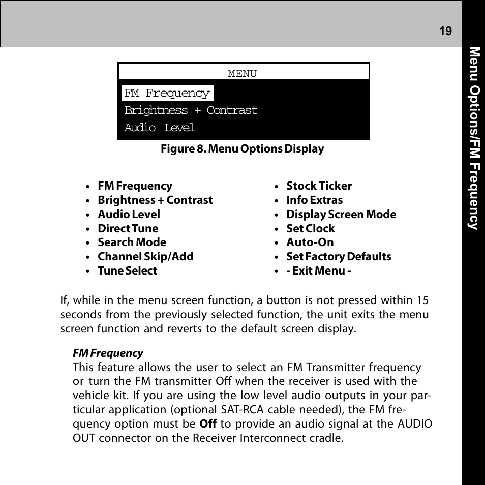 Audiovox Commander MT XMRVRFM002 User Manual | Page 19 / 64
