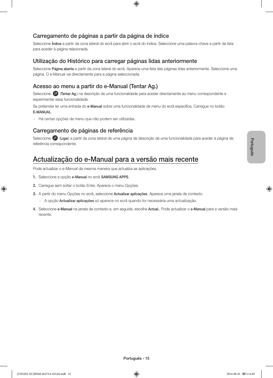 Acesso ao menu a partir do e-manual (tentar ag.), Carregamento de páginas de referência | Samsung UE58H5203AW User Manual | Page 75 / 81