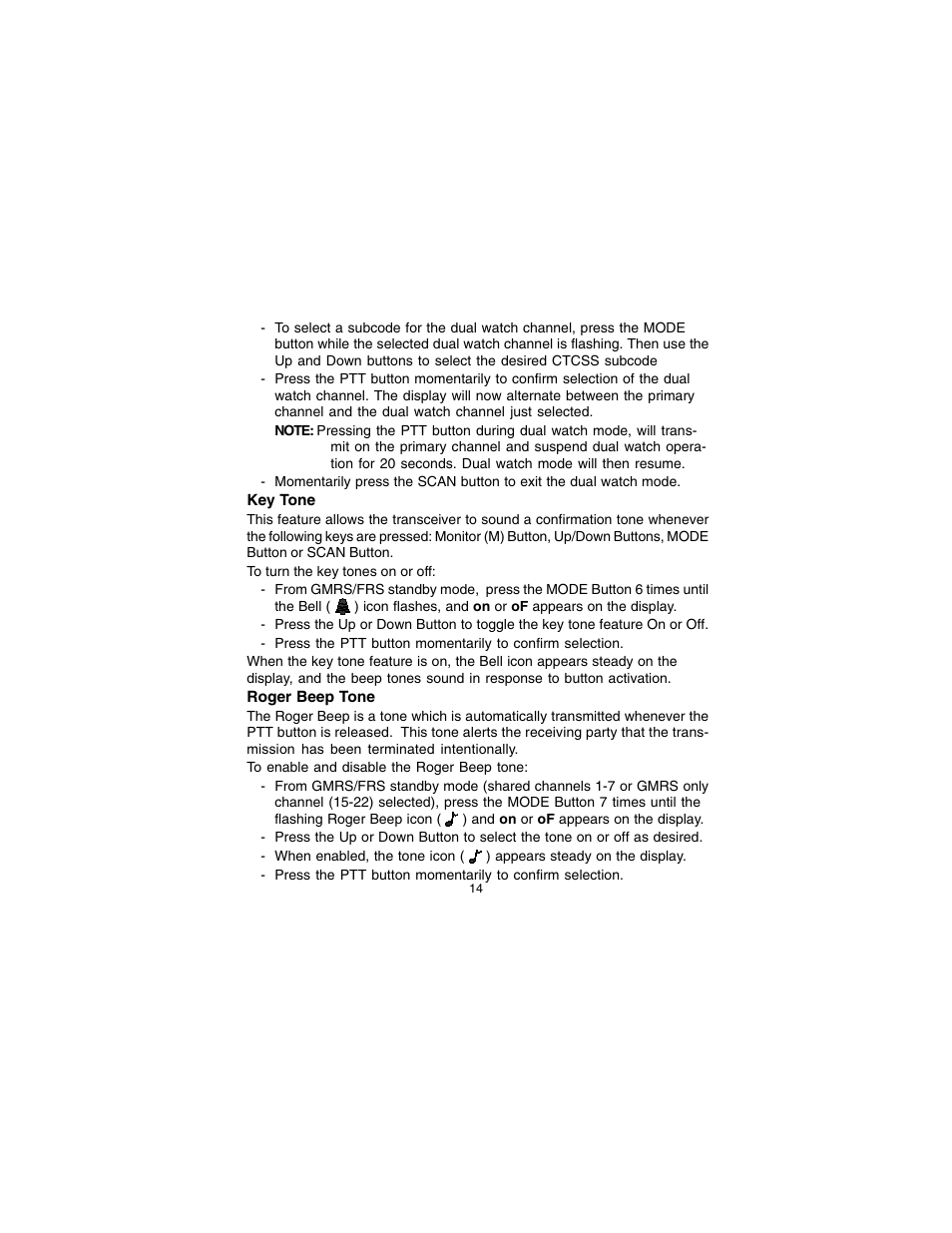 Audiovox GMRS7001CH User Manual | Page 14 / 24