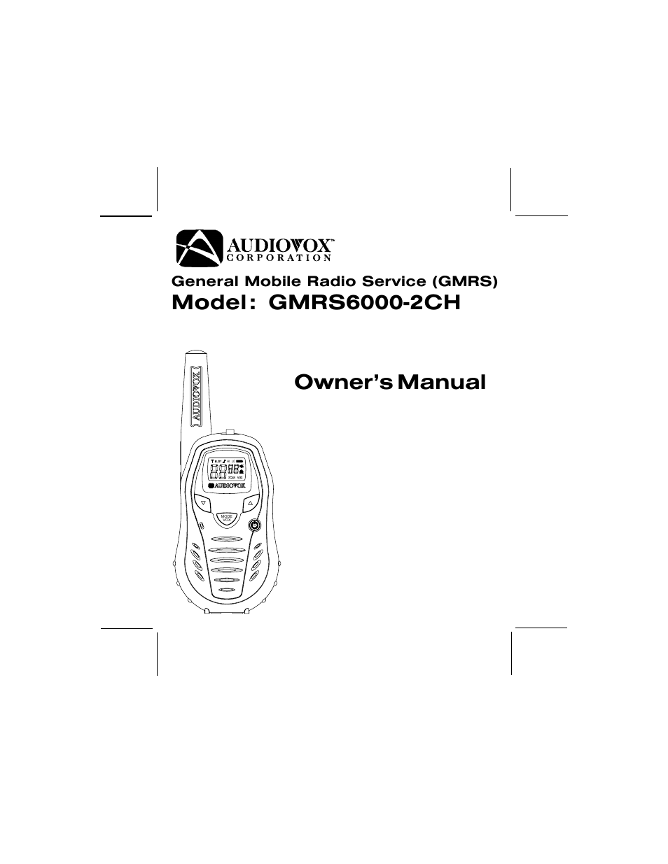 Audiovox GMRS6000-2CH User Manual | 28 pages