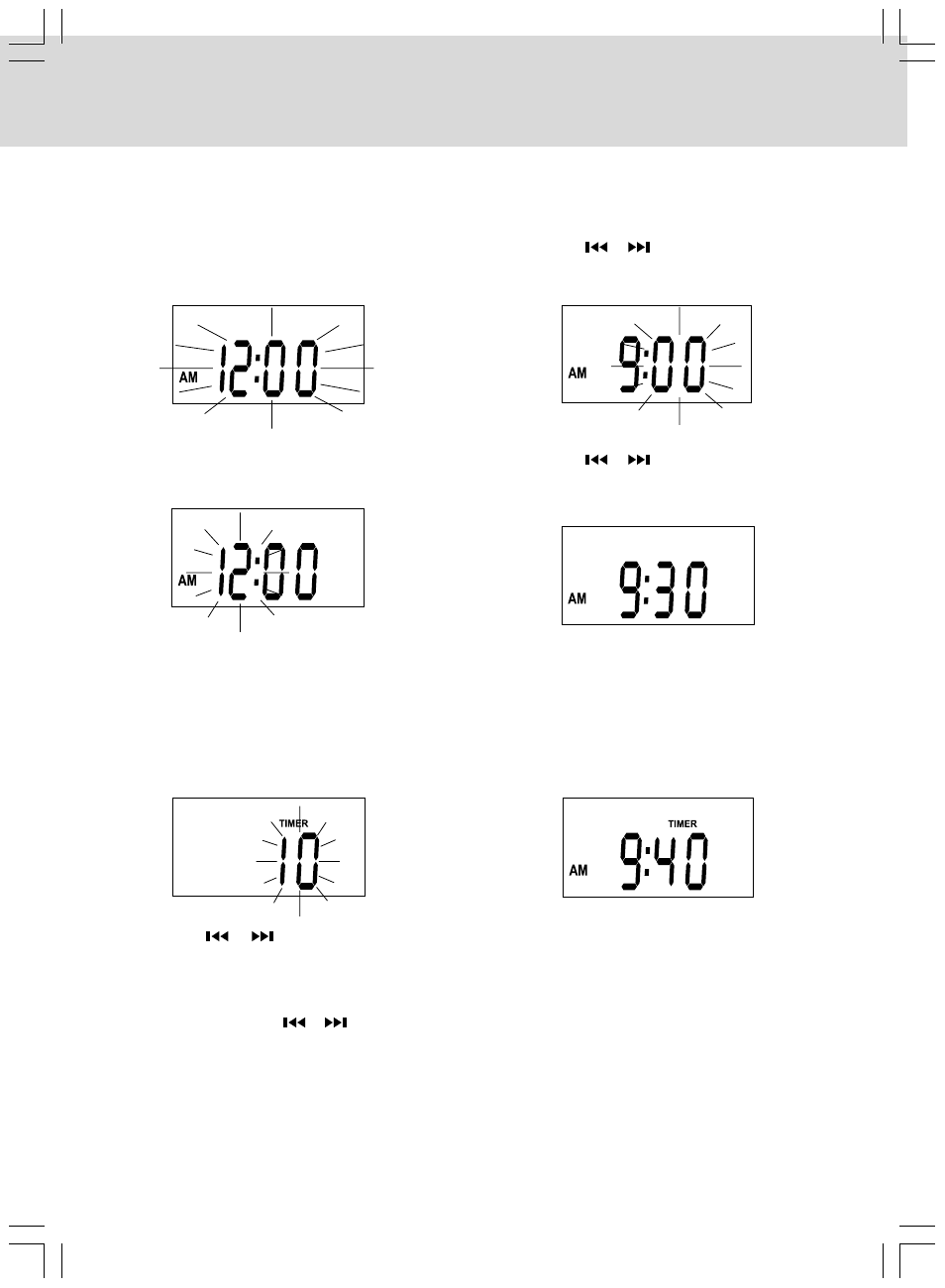 Setting the clock, Setting the cooking timer | Audiovox VE727 User Manual | Page 16 / 31