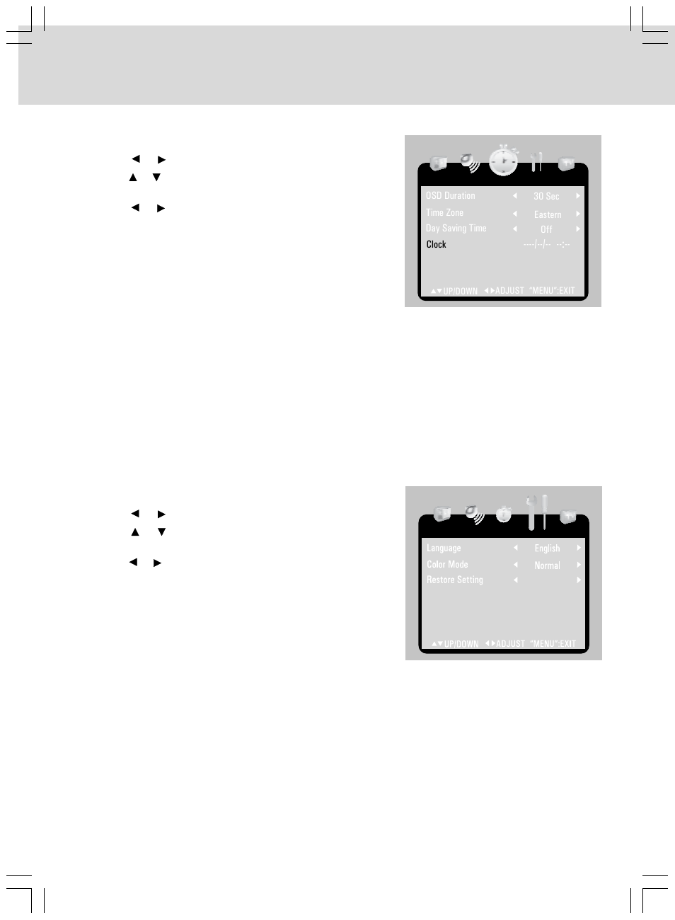 Tv setup | Audiovox VE727 User Manual | Page 27 / 31