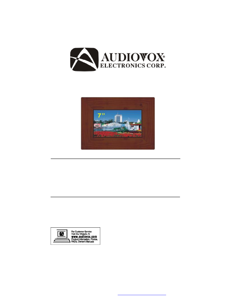 Audiovox DPF700 User Manual | 19 pages
